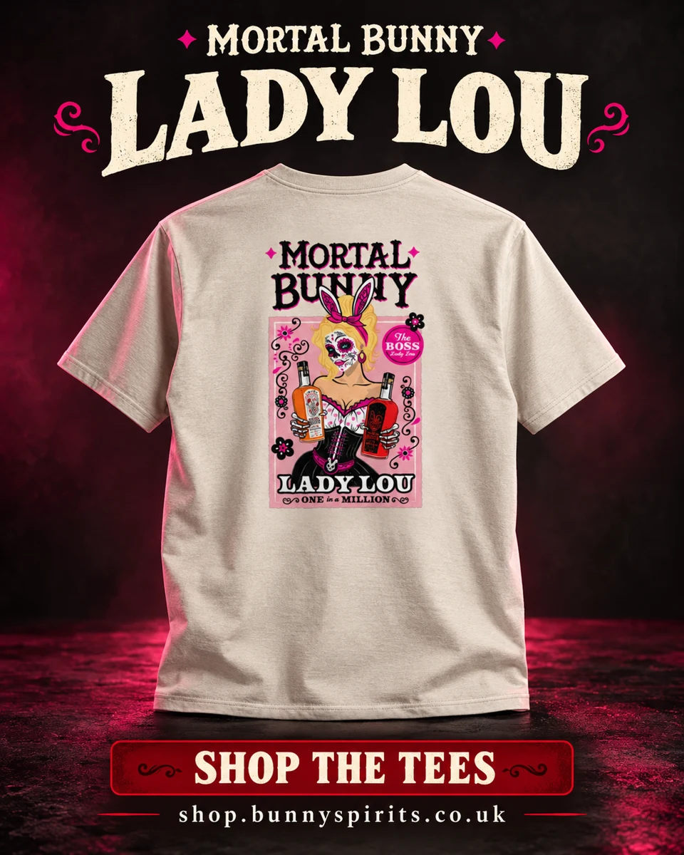 Mortal Bunny Lady Lou tee — approved campaign artwork