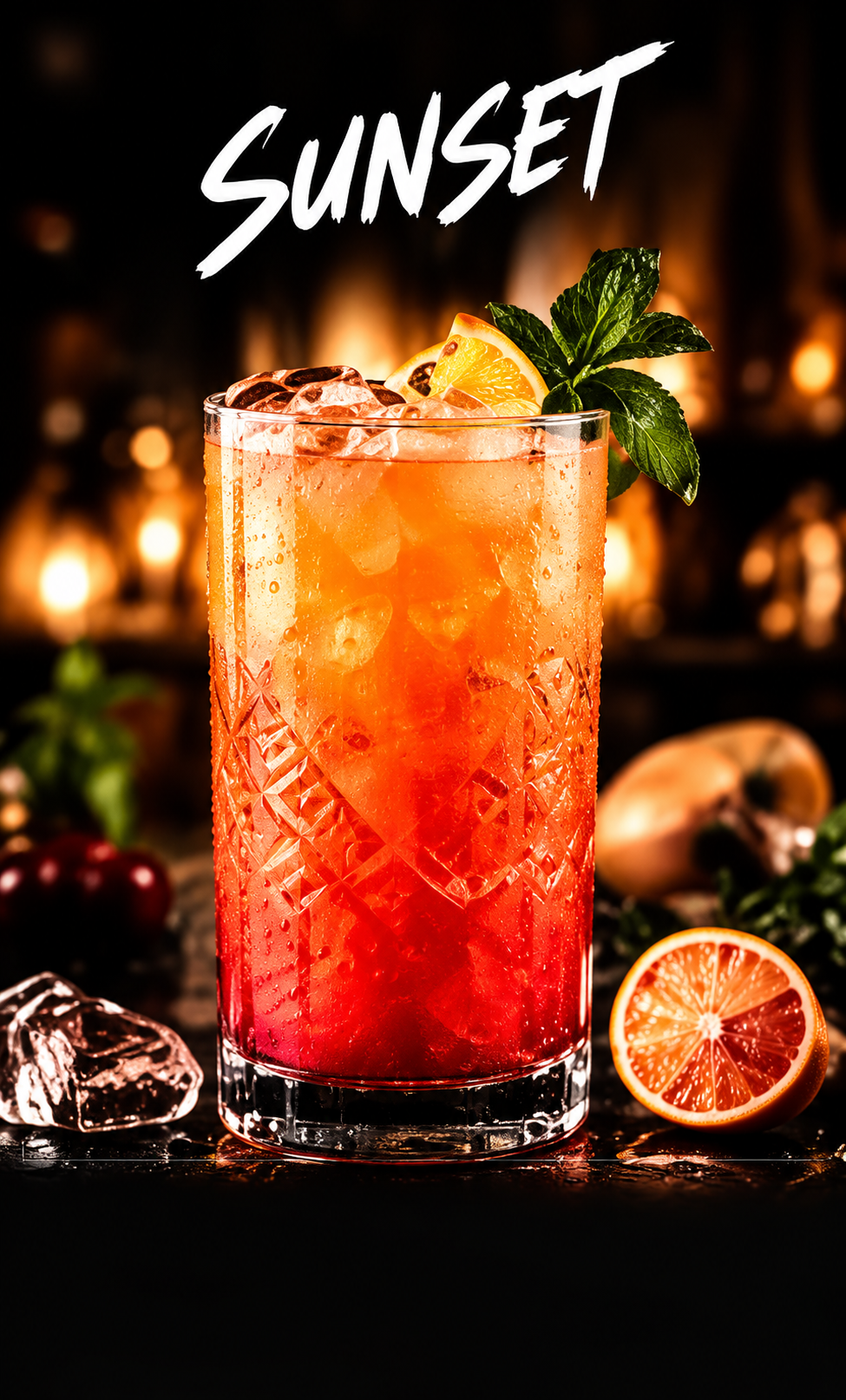 Sunset cocktail artwork