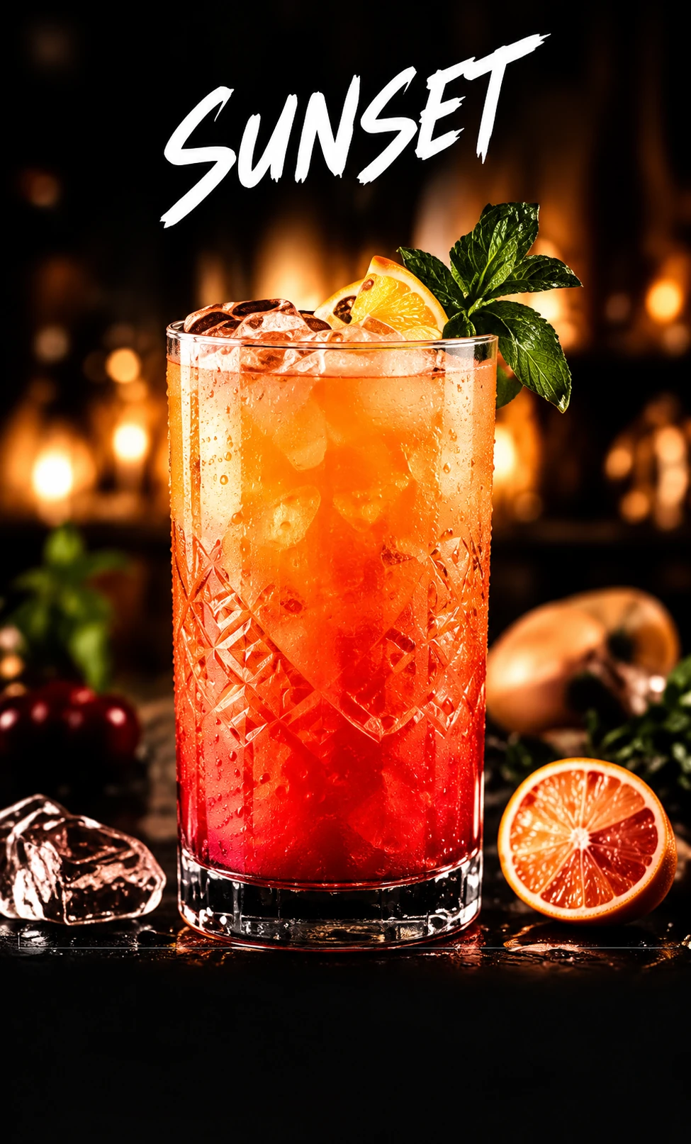 Sunset cocktail artwork